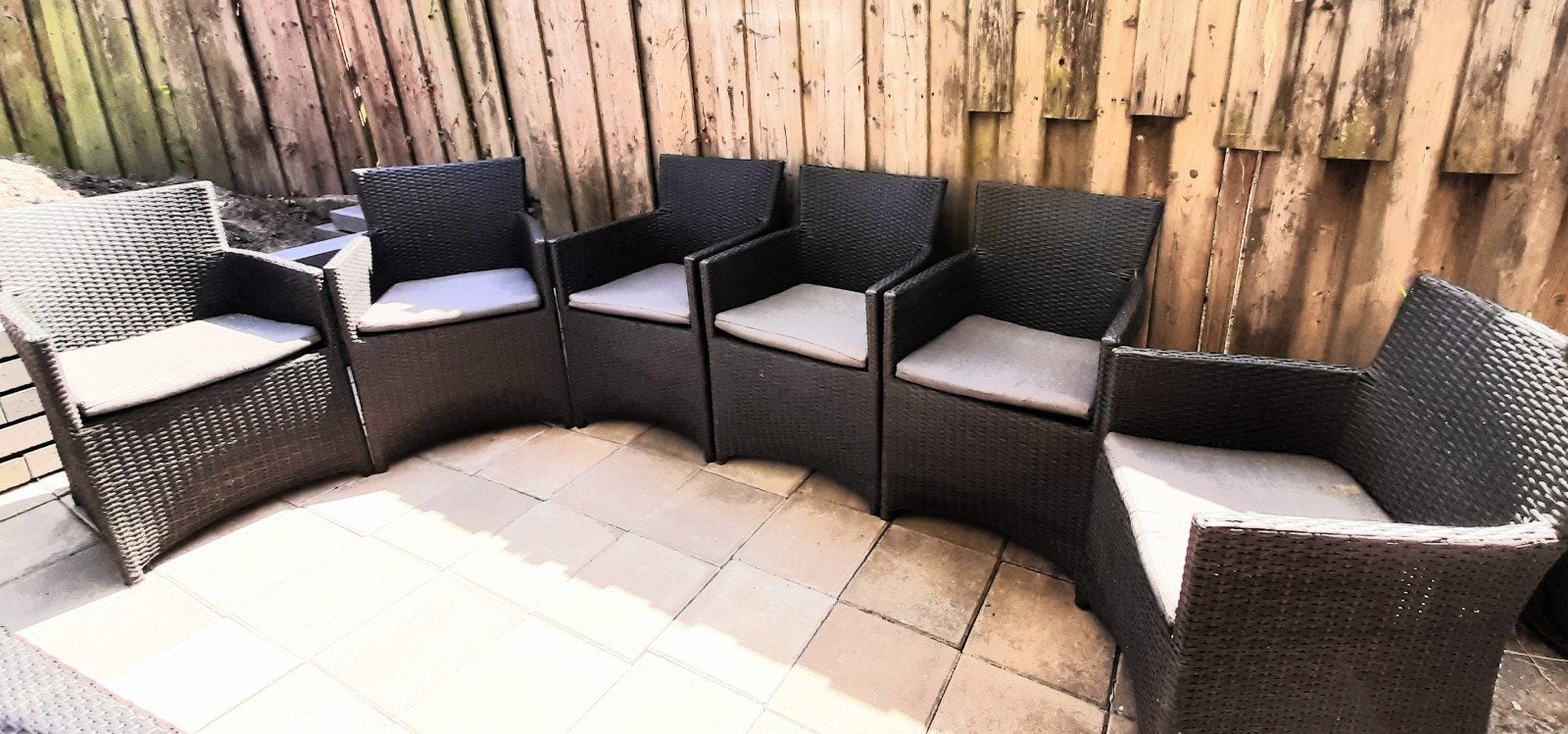 Tuinset Loungeset 6 stoelen met kussen's, Ophalen