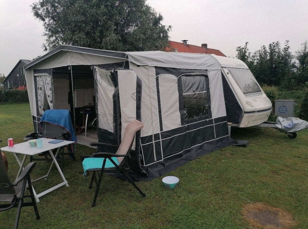 Zgan; voortent 300 m, aanbouw, luifel Casa Grande, Ophalen, Zo goed als nieuw