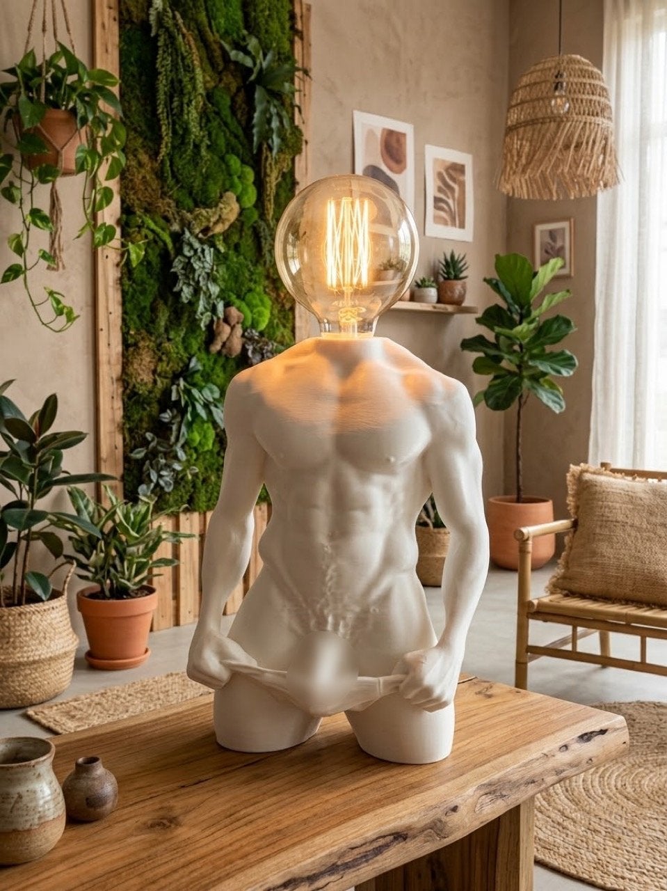 Unieke lamp. Handgemaakt, Wit, Overige merken, Kunststof, Verzenden