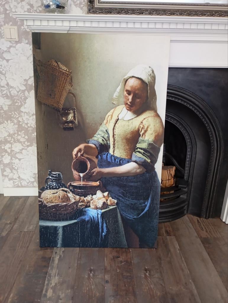 Canvasdoek Het Melkmeisje, Ophalen, Schilderij