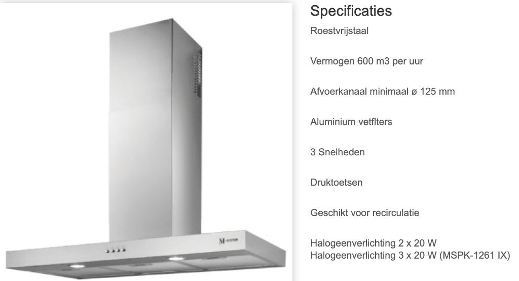 afzuigkap eilandschouw, Ophalen, Zo goed als nieuw, 400 tot 600 m³ per uur, Eilandschouwkap