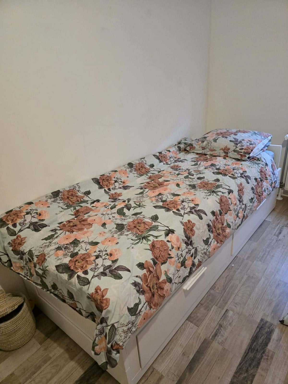 Slaapbank met opberglades - Wit, Ophalen, Gebruikt, 90 cm, Eenpersoons