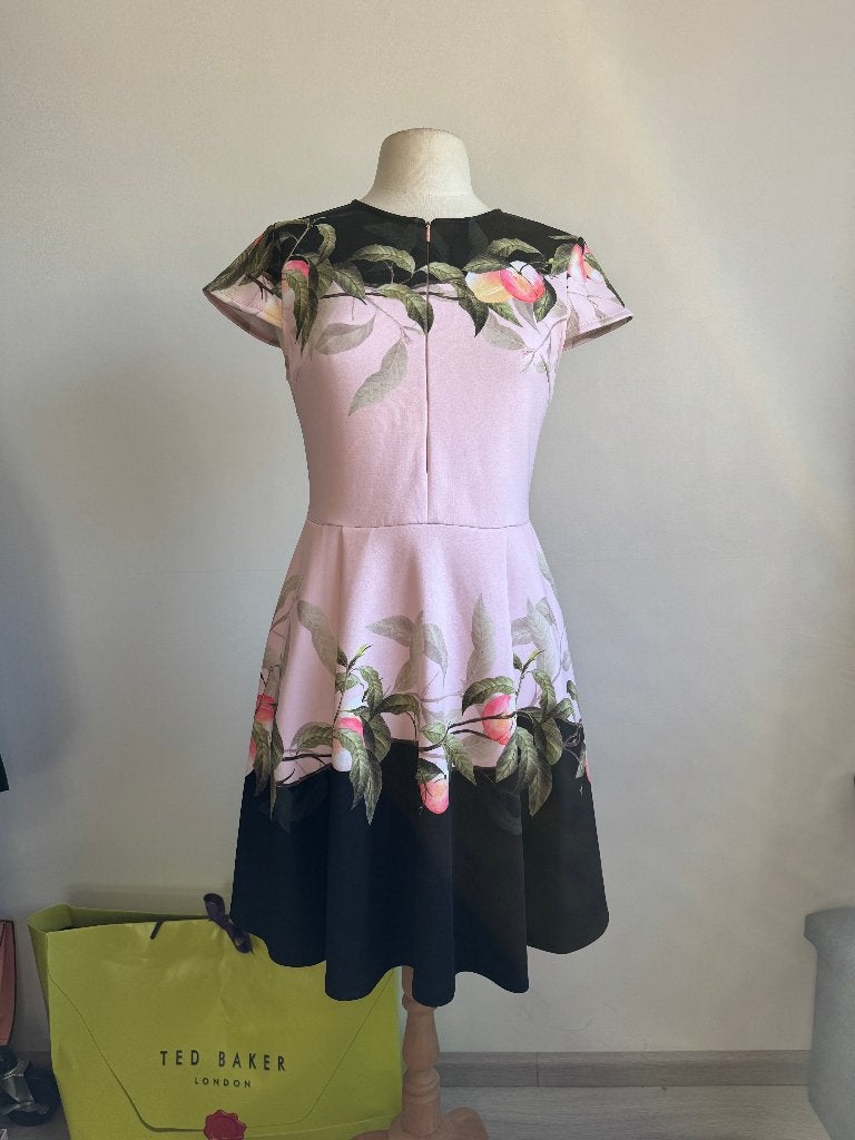 Ted Baker jurk Antana perzik print zakken - Maat 3 (38/40), Kleding | Dames, Maat 38/40 (M), Meerkleurig, Ophalen of Verzenden