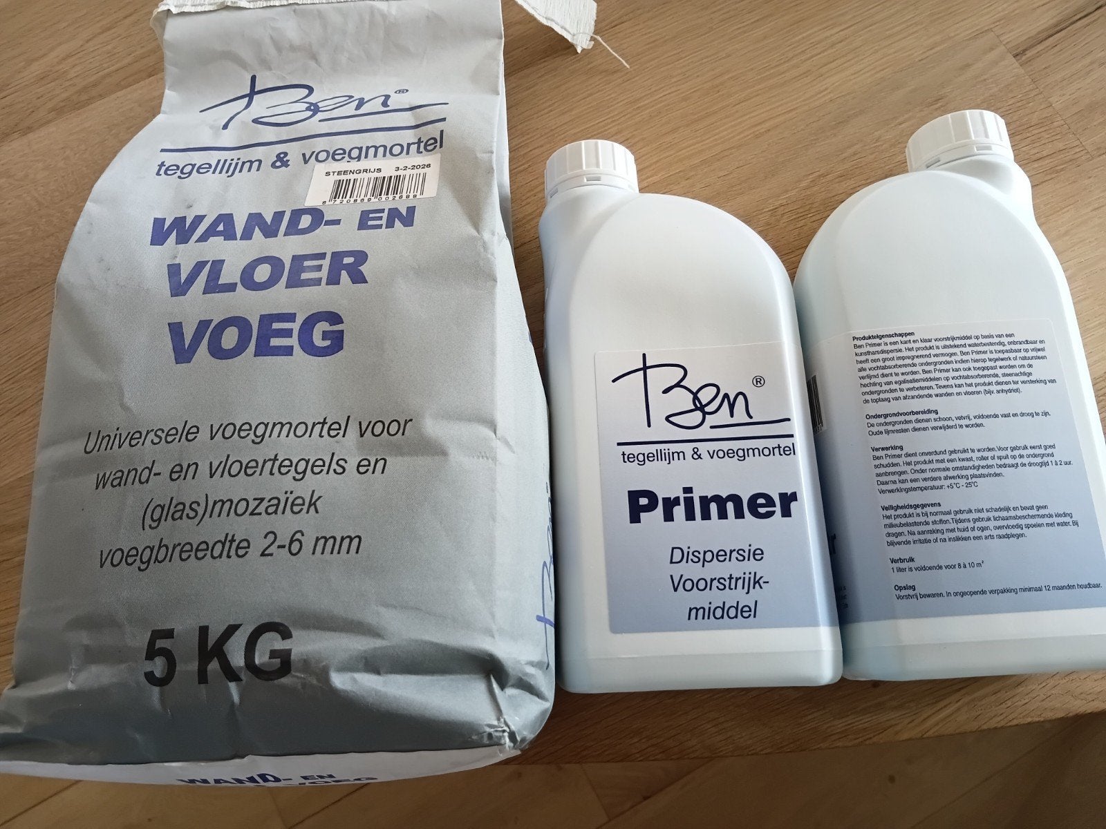 Ben tegellijm & voegmortel + Primer dispersie, 5 tot 10 liter, Ophalen, Nieuw, Overige kleuren