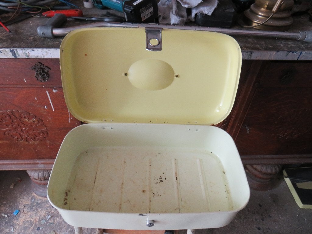 brood trommel, Ophalen, Gebruikt, Metaal, Beige