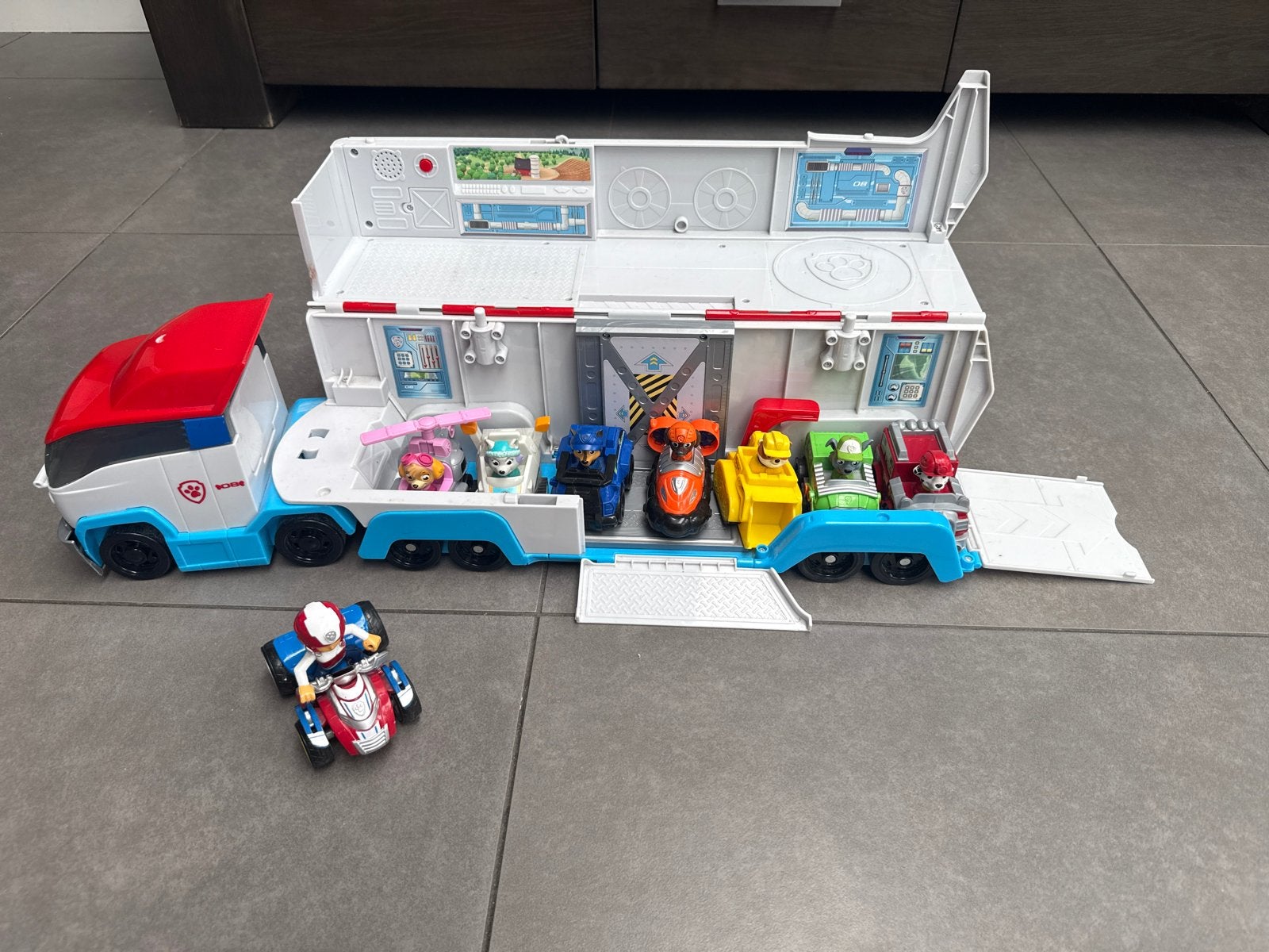 Paw Patrol Bus met 7 mini voertuigen en poppetjes, Ophalen, Gebruikt