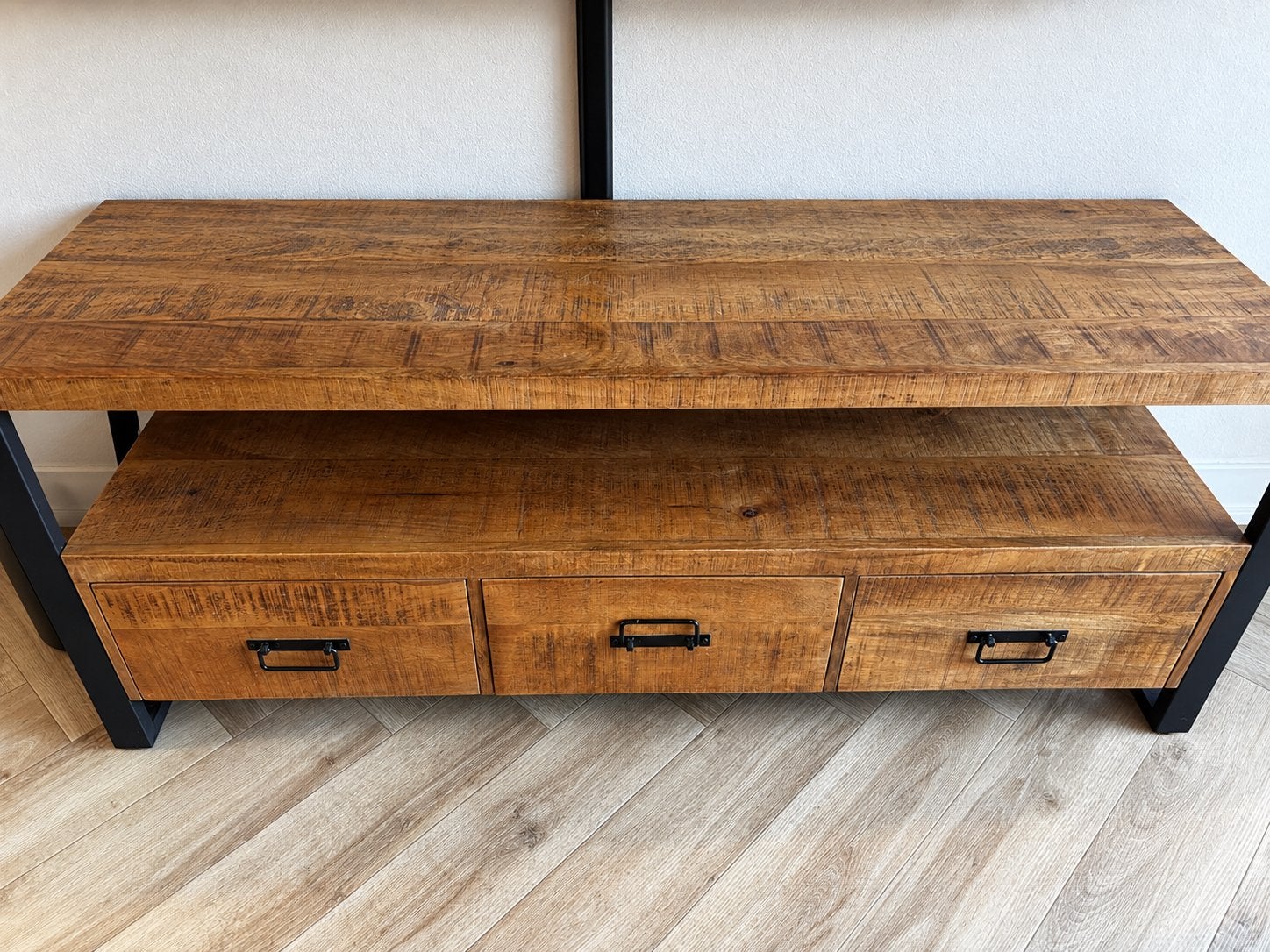 3-delige set: TV-meubel, salontafel & eettafel mangohout, Huis en Inrichting, Ophalen of Verzenden