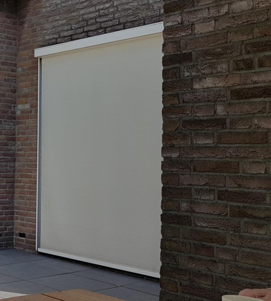 Screen zonnescherm 285cm breed creme doek, Tuin en Terras, Zonneschermen, Ophalen, Gebruikt, Elektrisch, 150 tot 300 cm