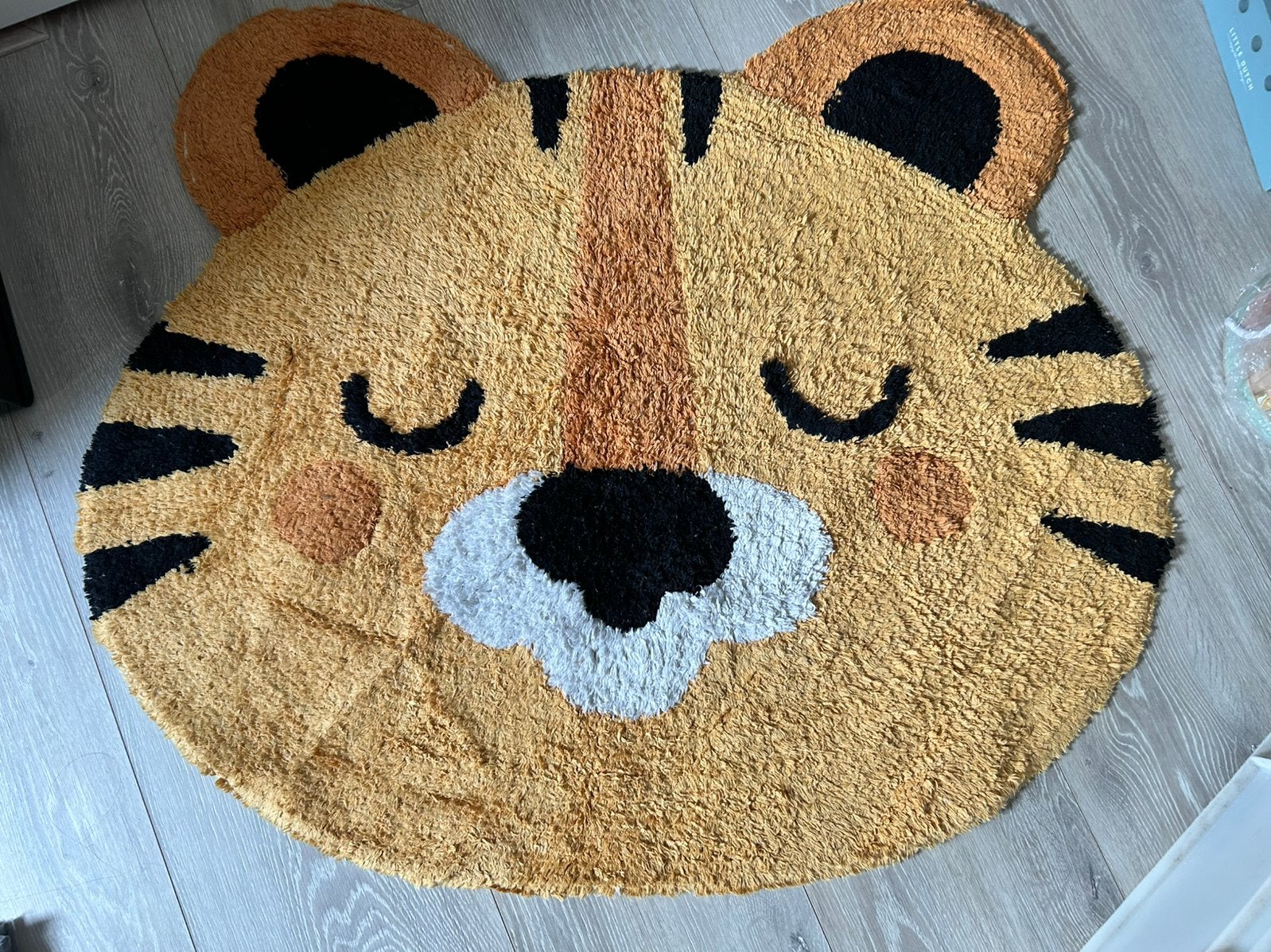 Vloerkleed handgemaakte Bisbee Tijger 85x50cm, Overige merken, Geel, Kleed of Kussen, Ophalen of Verzenden