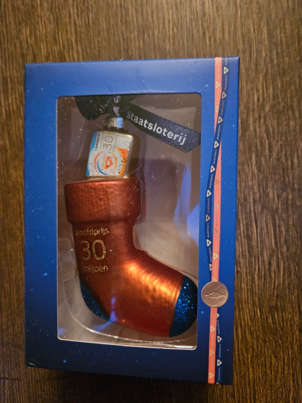 Kerstbal kerstsok Staatsloterij, Diversen, Kerst, Ophalen of Verzenden, Nieuw
