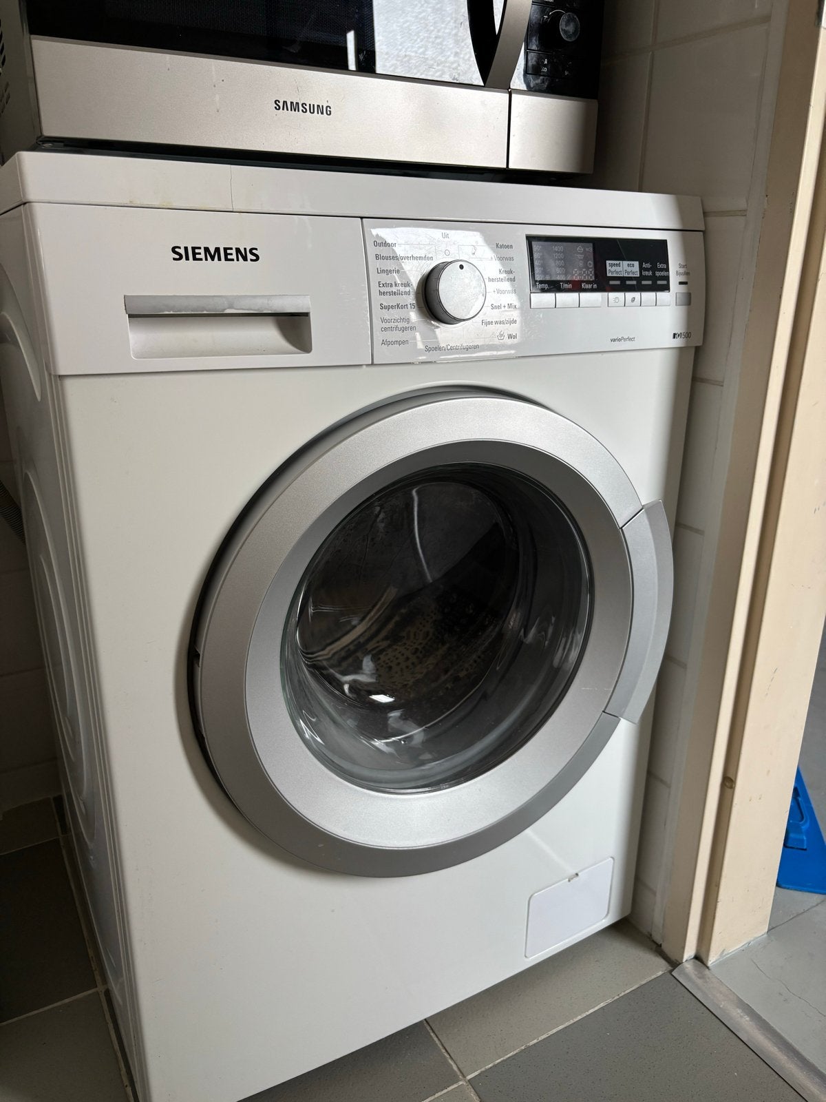 Siemens iQ500 VarioPerfect-wasmachine, Ophalen, Zo goed als nieuw, Voorlader, Kort programma