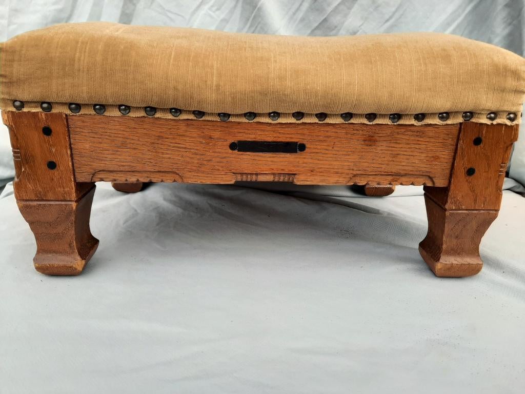 Oud voetenbankje, Ophalen of Verzenden, Rechthoekig, Minder dan 50 cm, Minder dan 50 cm