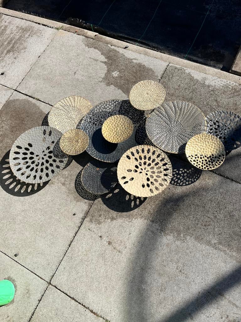 Decoratieve metalen wanddecoratie voor tuin of overkapping, Metaal, Wandsculptuur, Meerkleurig, Nieuw