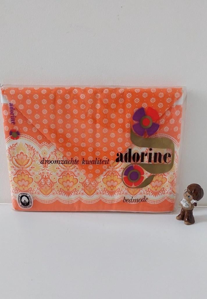 Nieuw Vintage Retro bed lakens stof jaren 70 oranje, Huis en Inrichting, Slaapkamer | Beddengoed, Eu, Eu, Overige typen, Oranje