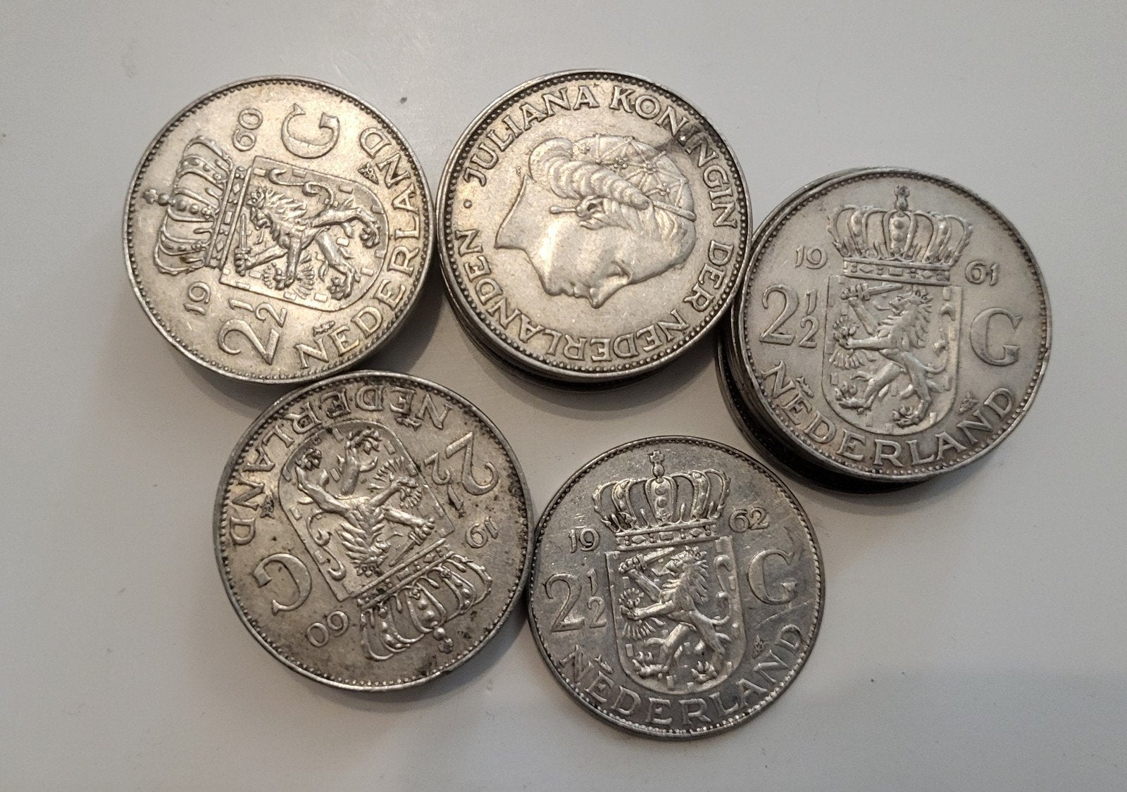 21 rijksdaalders juliana, Koningin Juliana, Setje, Zilver, Ophalen of Verzenden