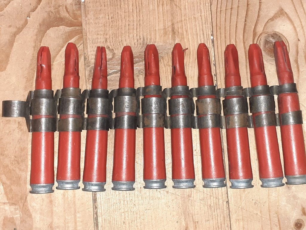 Hulzen .50 blancs rood set3 ONKLAAR), Verzamelen, Militaria | Algemeen, Ophalen of Verzenden, Landmacht, Nederland, Hulzen of Bodemvondsten