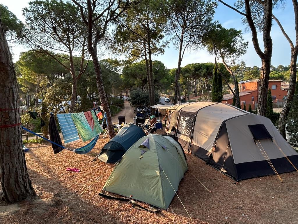 Opblaastent Redwood Navarro air 310 met luifel, Caravans en Kamperen, Tenten, Ophalen of Verzenden, Zo goed als nieuw, Tot en met 4