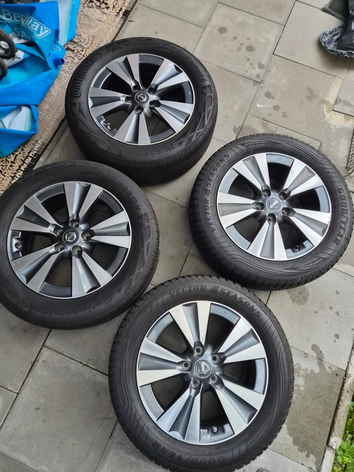 4x Nissan Qashqai 17 inch velgen met banden, Auto-onderdelen, Banden en Velgen, 17 inch, Ophalen of Verzenden, All Season