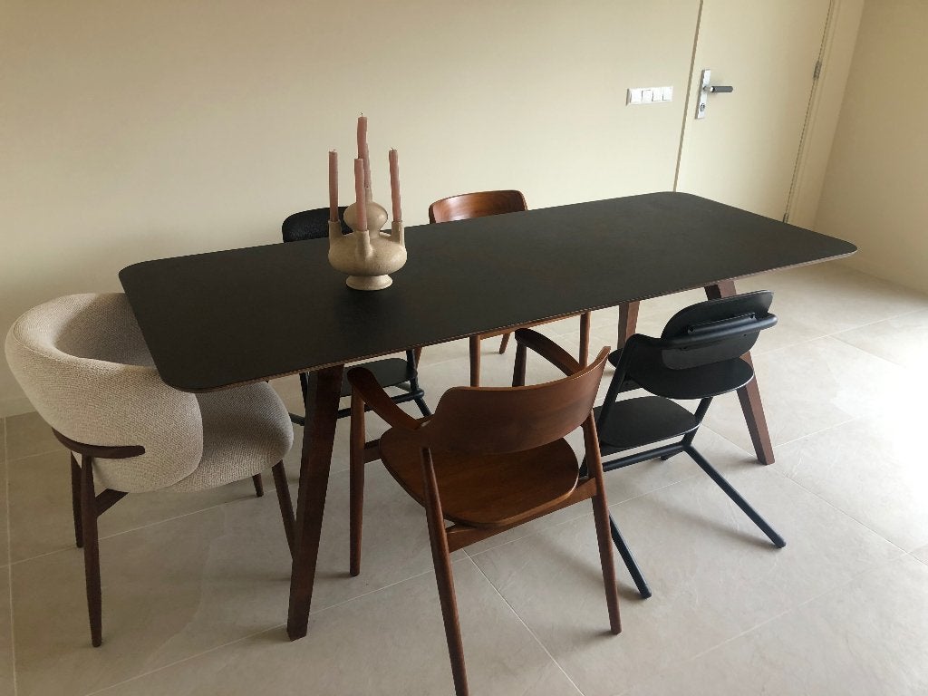 Eetkamer tafel/ stijl Deens design/ stijl retro, Ophalen, Gebruikt, Eikenhout, 200 cm of meer