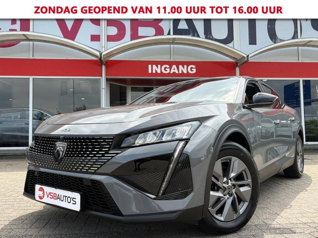 Peugeot 408 1.2 HYBRID AUT. 136PK ALLURE NARDO-GREY LED NAVI, Automaat, 136 pk, Gebruikt, Huisgarantie