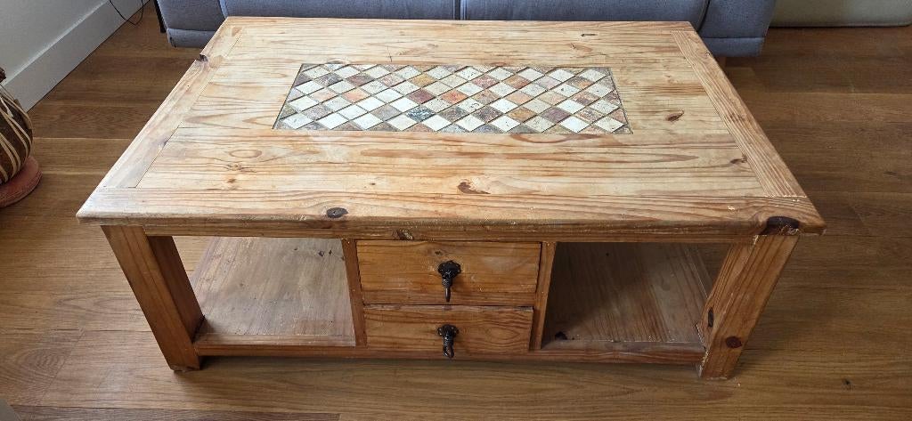 Salontafel en aan beide kanten ladekasten., Ophalen, Gebruikt, 100 tot 150 cm, 50 tot 75 cm