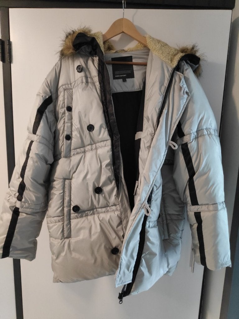 Winterjas / Ski jas van Mexx, maat L, Ophalen of Verzenden, Zo goed als nieuw, Maat 52/54 (L), Grijs