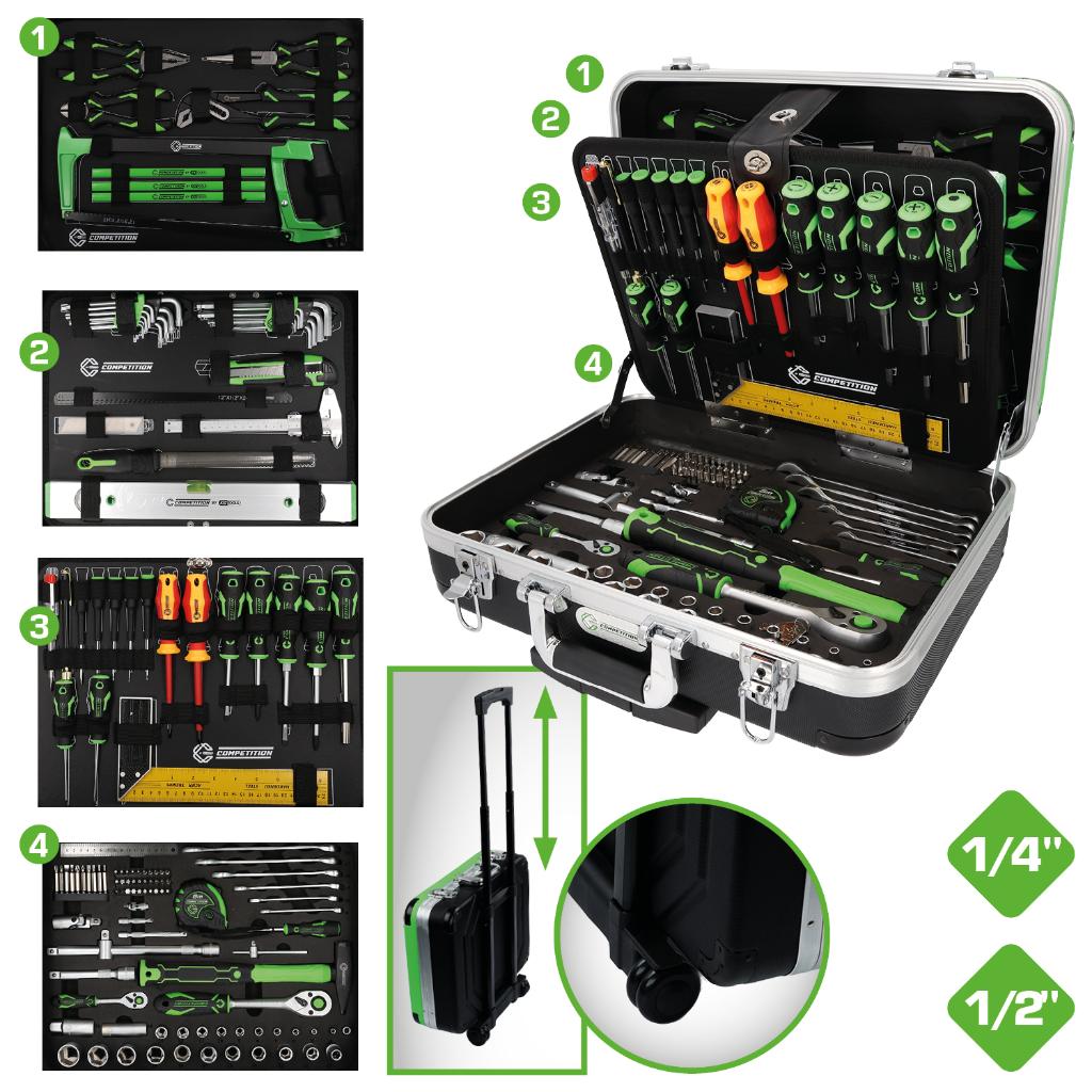 512.0147 | Competition 1/4" + 1/2" Gereedschapset, 147-dlg, KS Tools, Info@kstools.com, Nieuw, Ophalen of Verzenden