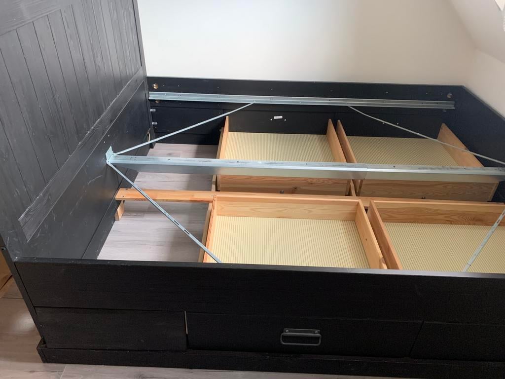 Tijdloos massief grenen bed 200x160, Ophalen, Gebruikt, Bruin, Tweepersoons