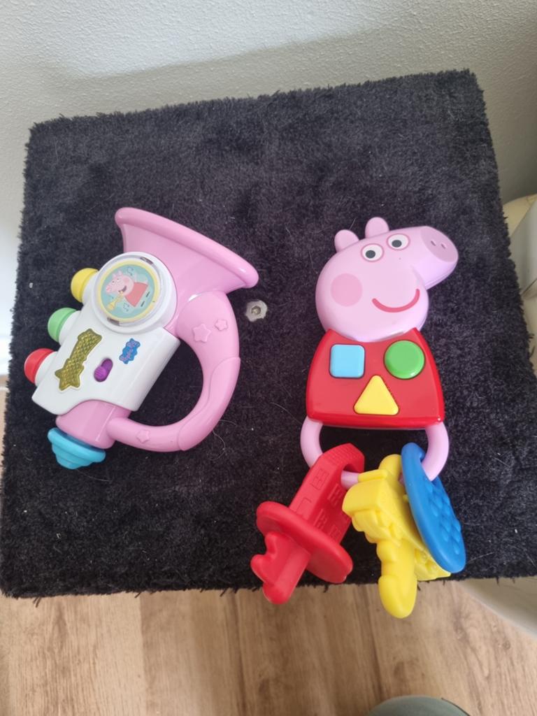 Peppa Pig trompet en sleutelbos speelgoed, Ophalen, Zo goed als nieuw, Overige typen, Met geluid