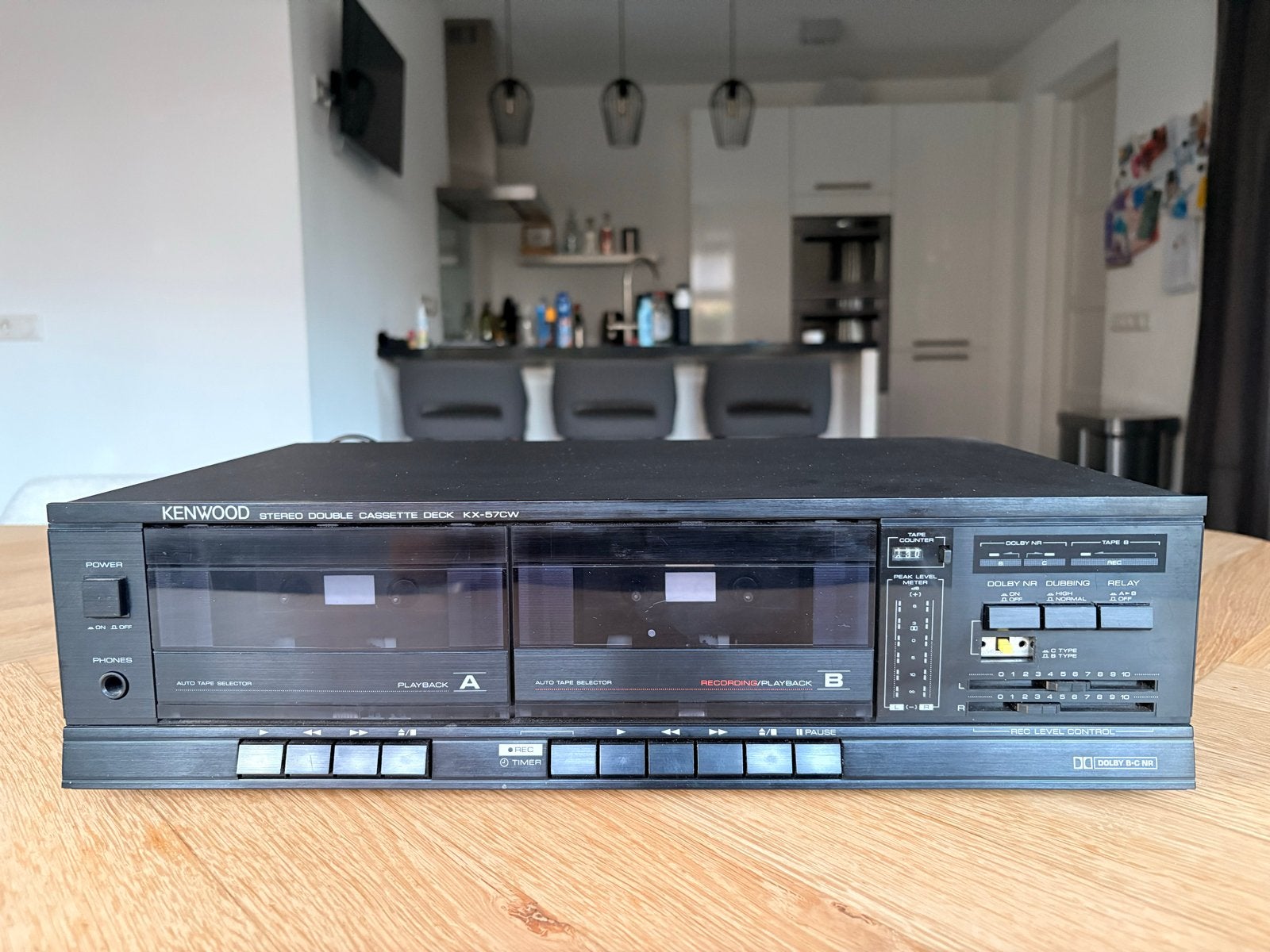 Kenwood KX-57CW Stereo Dubbel Cassettedeck, Audio, Tv en Foto, Ophalen, Dubbel, Kenwood, Auto-reverse