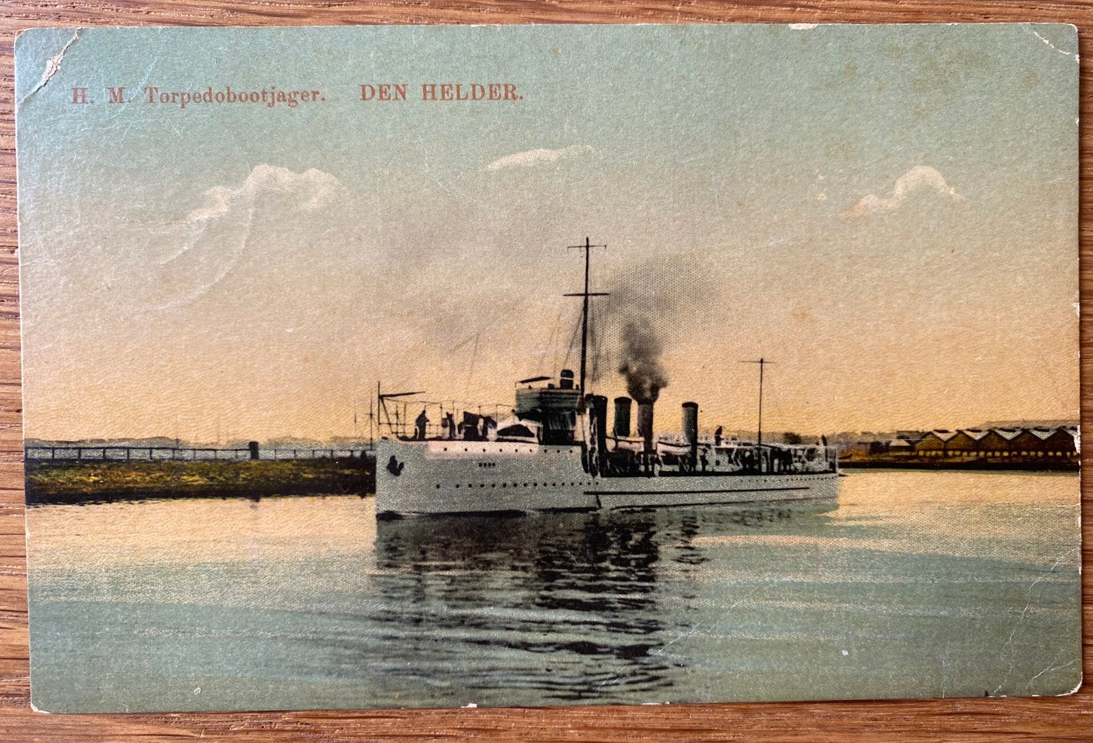 Kaart Torpedobootjager Nederland Den Helder Marine wo2, Ophalen of Verzenden, Nederland, Foto of Poster