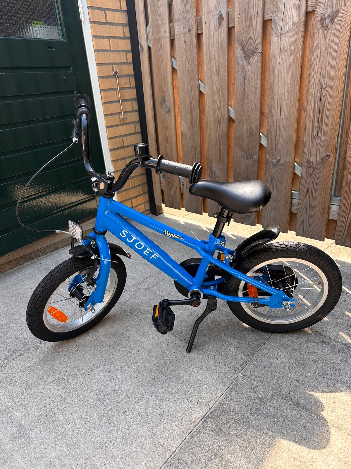 SJOEF Kinderfiets Blauw - 16 inch, Fietsen en Brommers, Fietsen | Kinderfietsjes, Ophalen, Gebruikt, Velgrem, 16 tot 20 inch