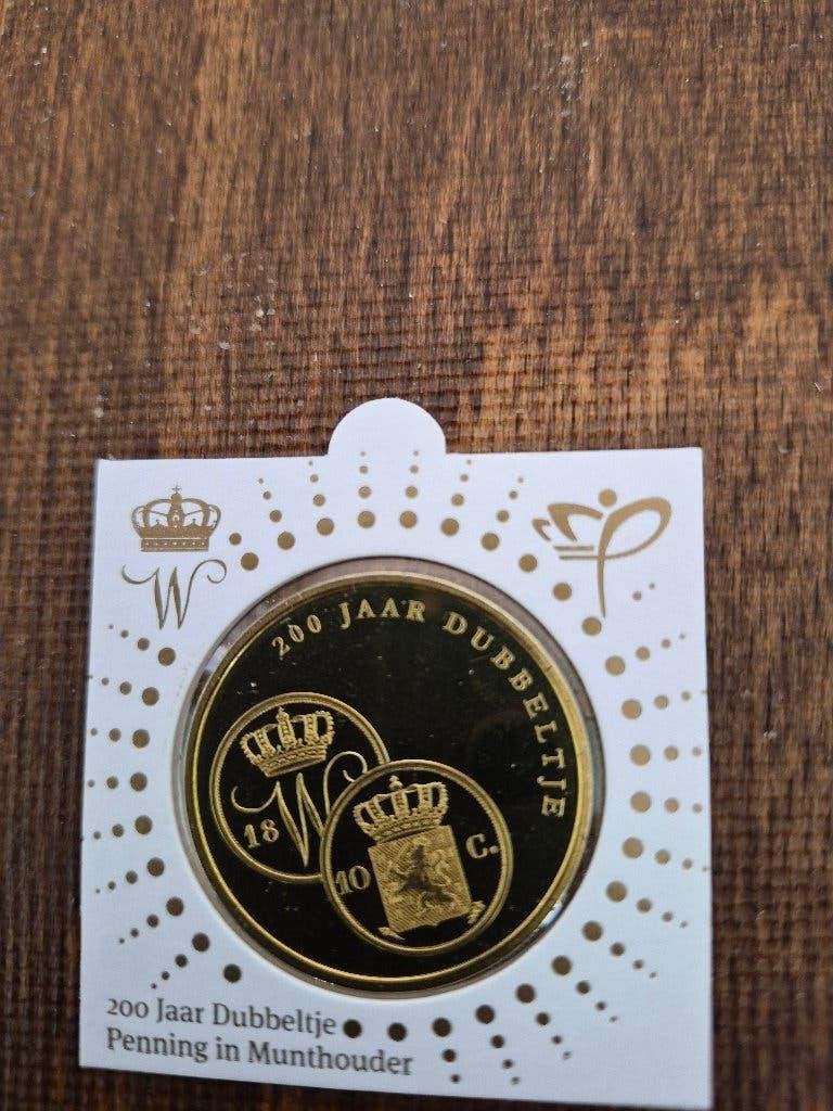200 Jaar Dubbeltje 2018 Penning in Munthouder., Ophalen of Verzenden, Overige materialen, Nederland