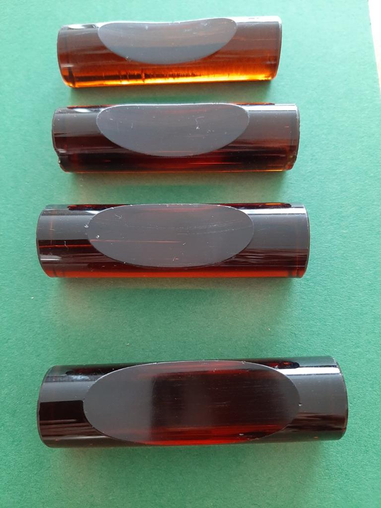 Set van 5 vintage messenleggers - amberkleurig glas, Ophalen of Verzenden