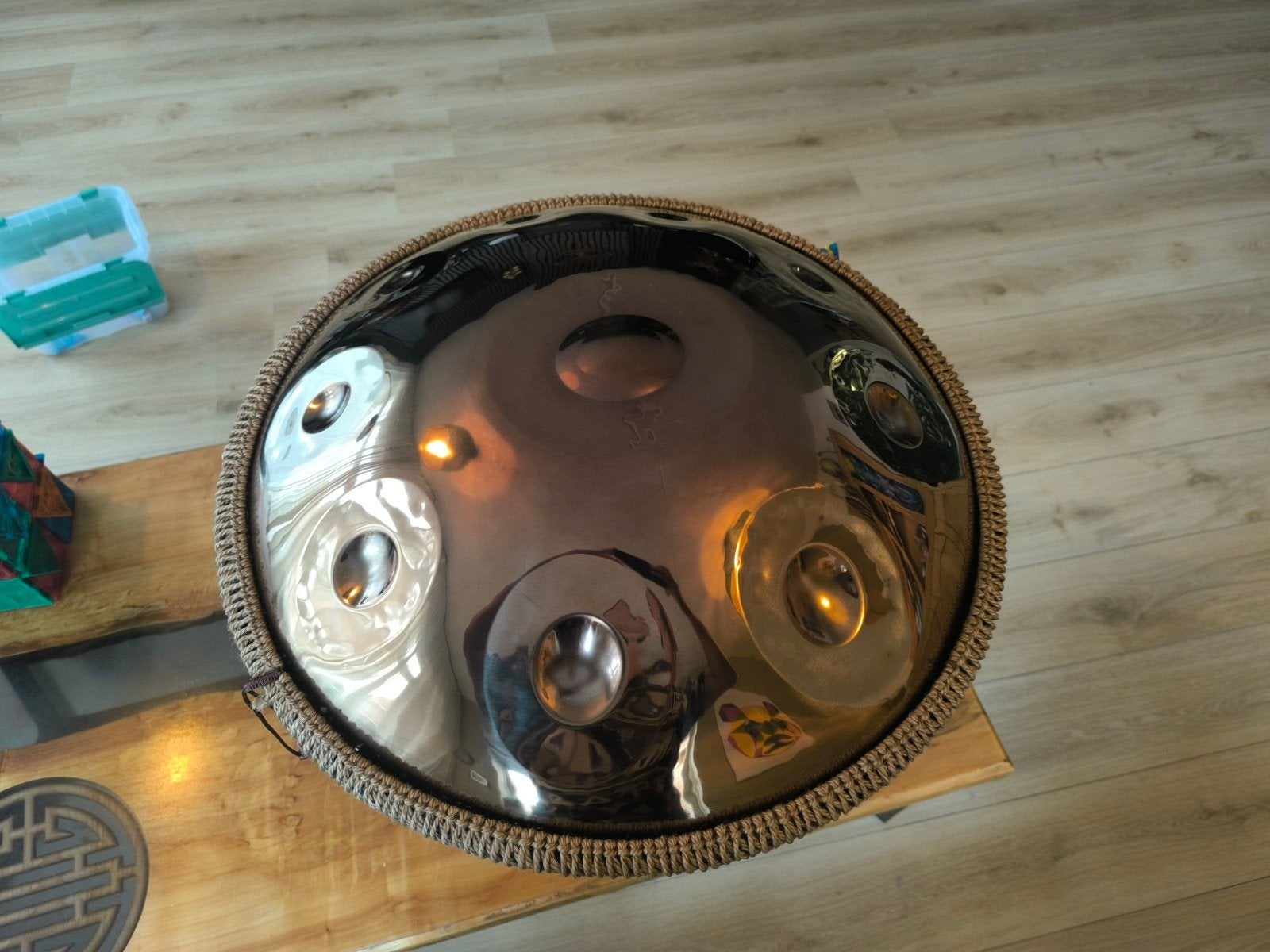 Mirror Gold Handpan 440Hz - 10 Tonen D-mineur, Muziek en Instrumenten, Percussie, Ophalen of Verzenden, Zo goed als nieuw, Melodische percussie