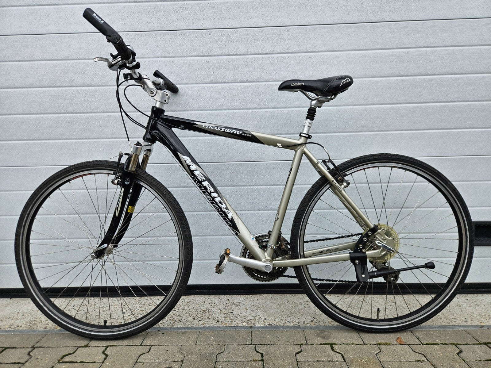 Merida Crossway 8500 hybride sportfiets - heren - 52cm, 28 inch, Gebruikt, Vering, Velgrem
