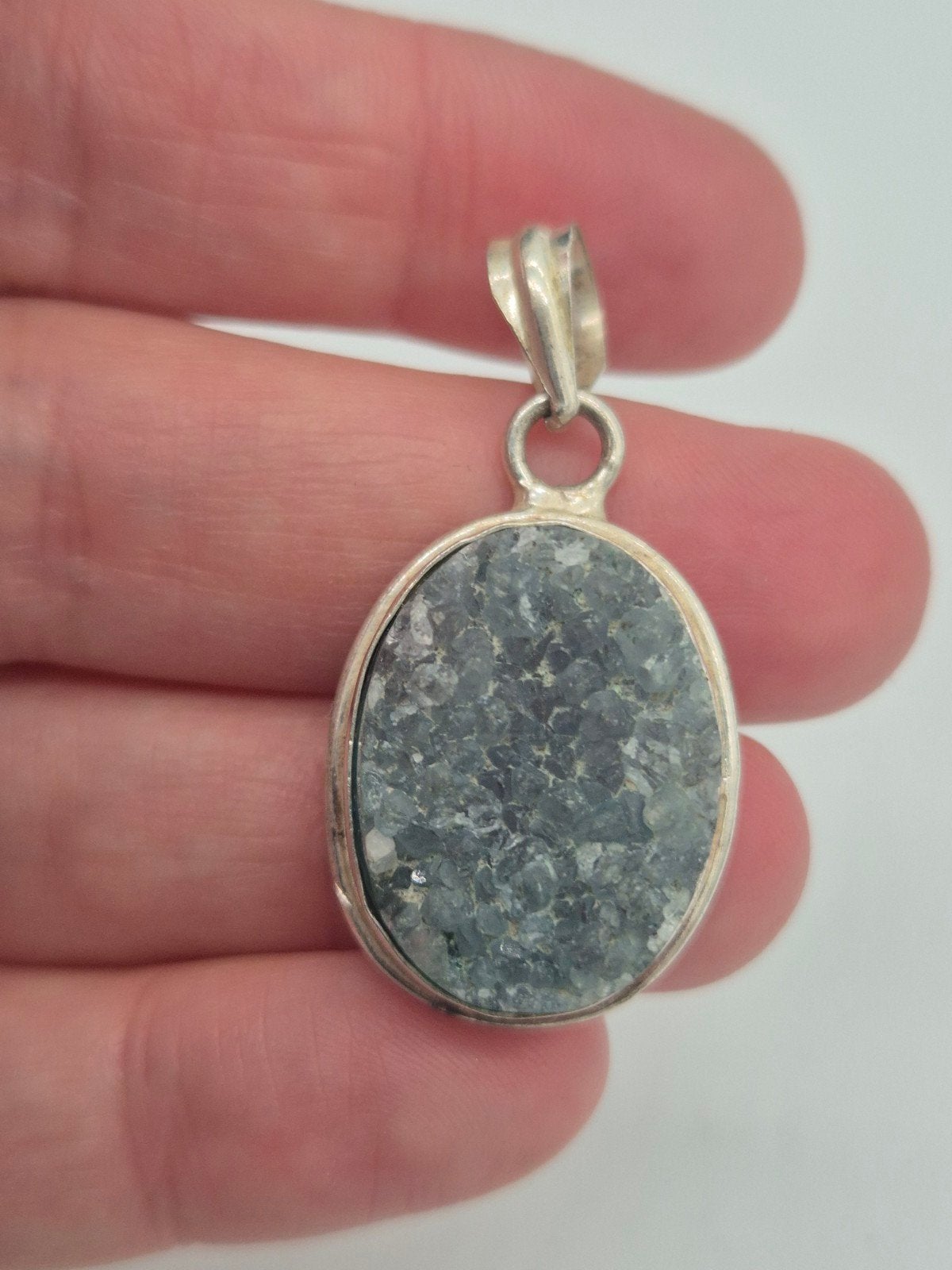 Zilveren Hanger met Blauwe Steen, Gebruikt, Met edelsteen, Zilver, Verzenden