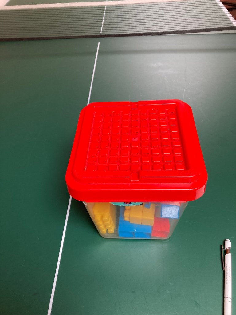 Bak met bouwblokken., Ophalen of Verzenden