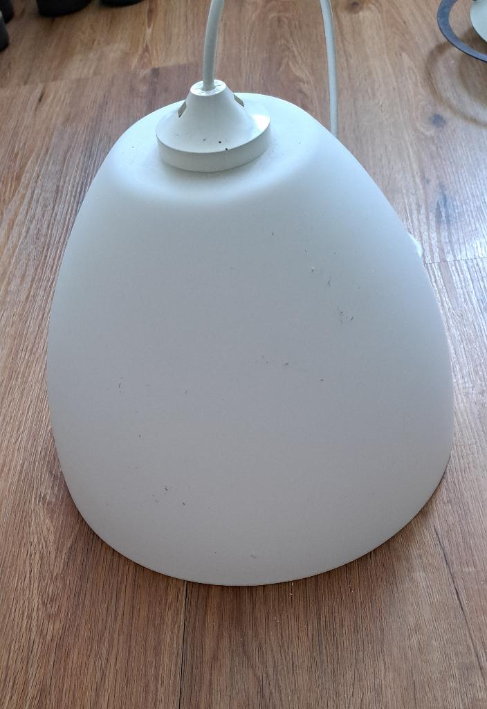witte glazen hanglamp ,melodi, Huis en Inrichting, Ophalen, Strak, Gebruikt, Glas
