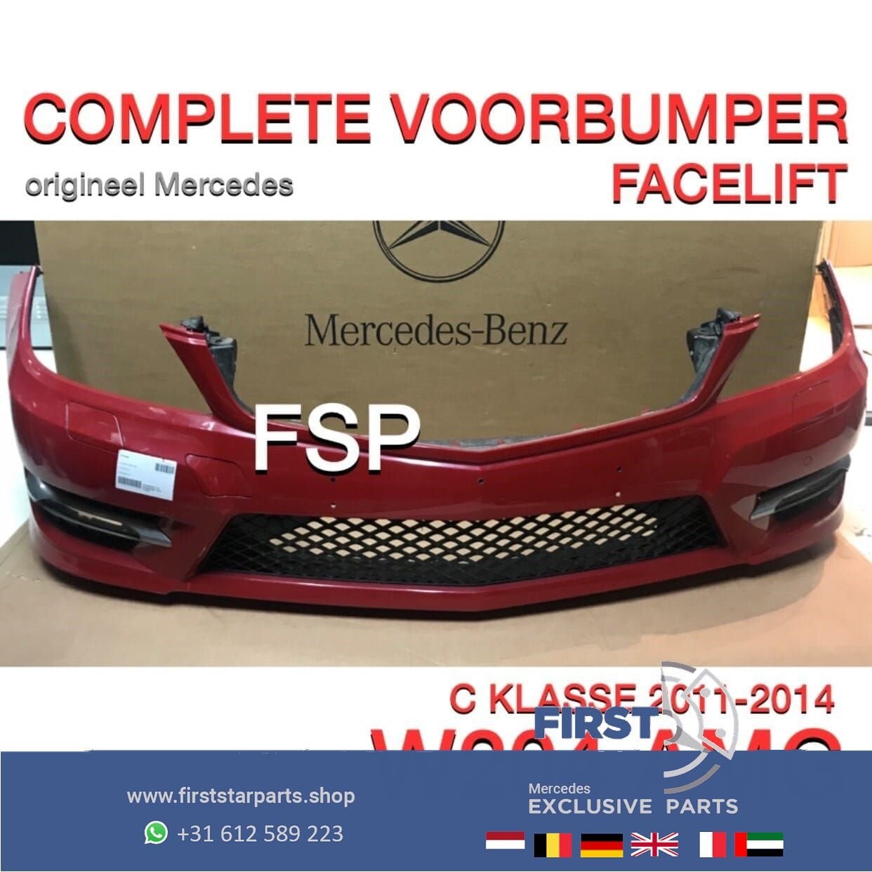 W204 C204 FACELIFT AMG VOORBUMPER COMPLEET origineel Mercede, Gebruikt, -, Voor, Ophalen of Verzenden