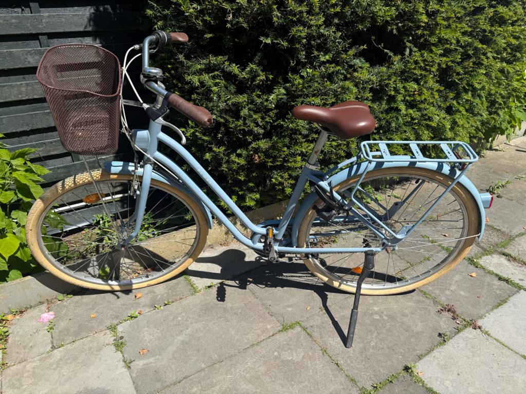 Decathlon Elops 520 Damesfiets - Lichtblauw, Gebruikt, Velgrem, 47 tot 50 cm, Versnellingen