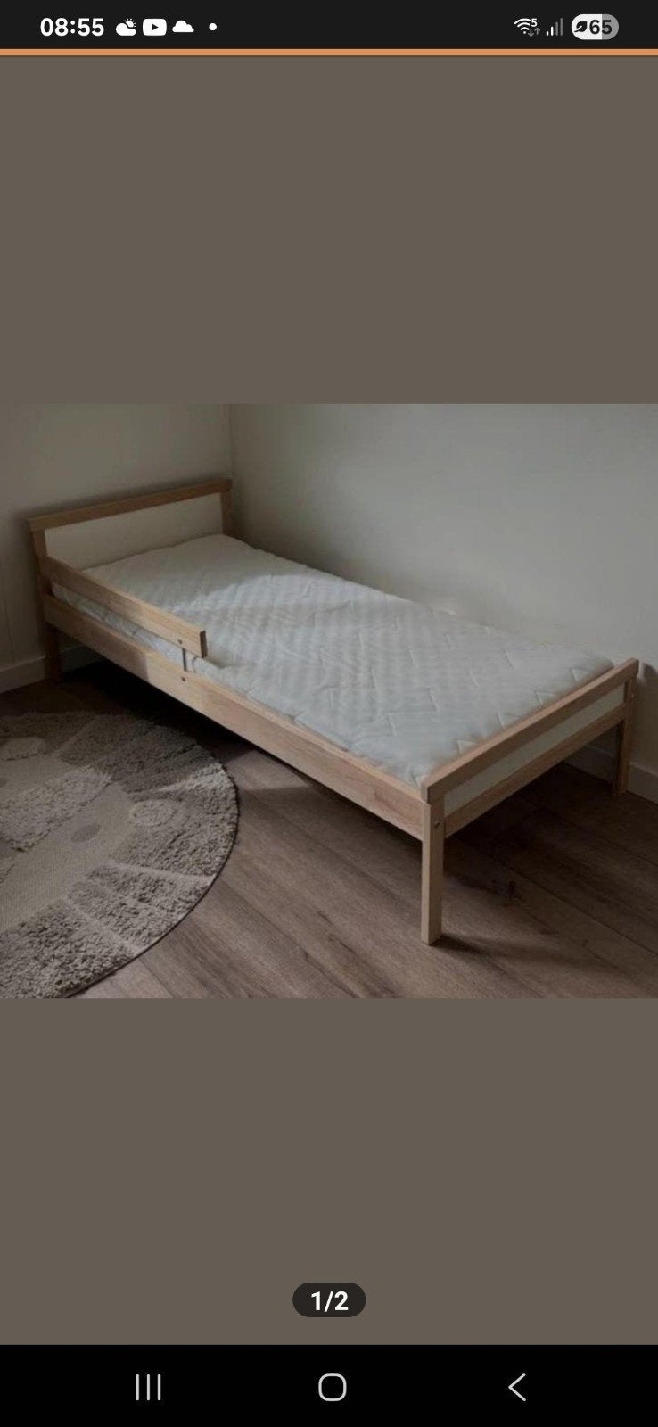ikea peuterbed met matras, 90 cm, Ophalen of Verzenden, Zo goed als nieuw, 200 cm