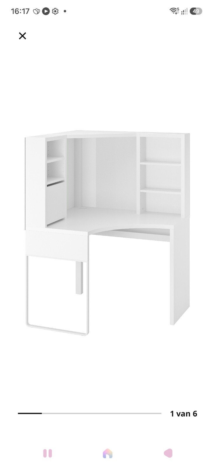 Micke hoekbureau ikea, Huis en Inrichting, Ophalen, Zo goed als nieuw, Tweepersoons, Stapelbed