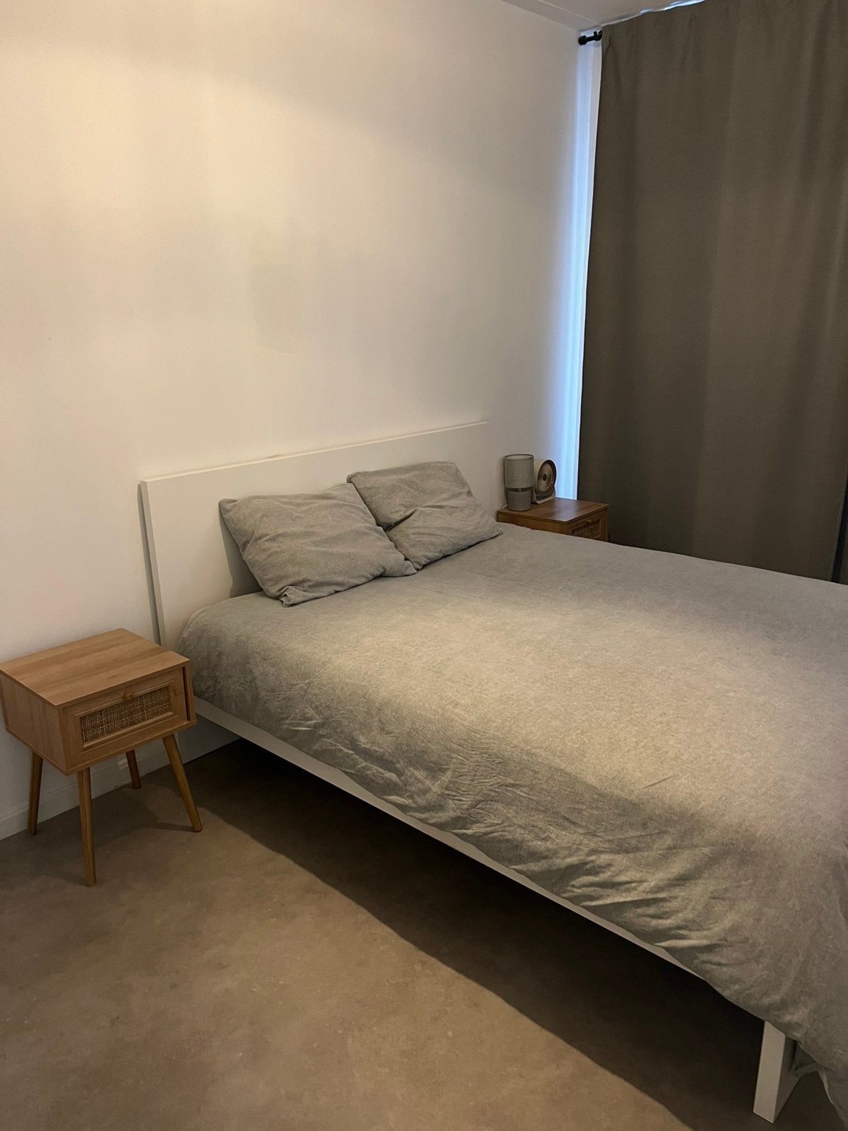 Malm Bed Wit 160x200 + Leirsund Lattenbodem, Ophalen, Gebruikt, Wit, Tweepersoons