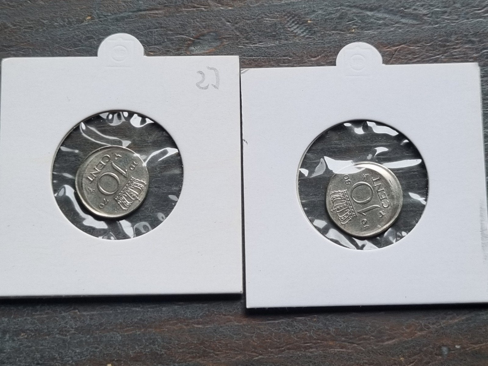 2x 10 cent juliana 1979 80 misslag, Postzegels en Munten, Munten | Nederland, Ophalen of Verzenden, Koningin Juliana, 10 cent