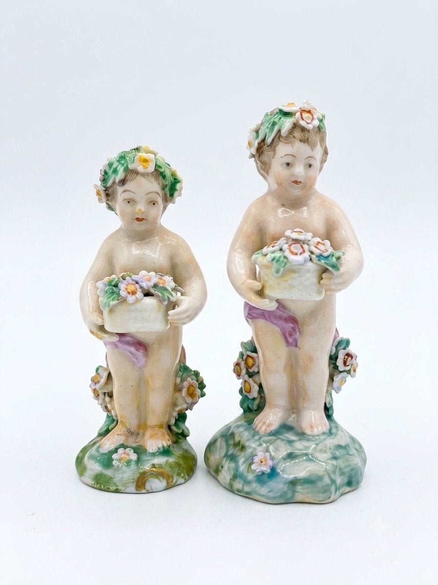 Antieke Derby porseleinen putti, Patch Period, ca. 1765-1780, Ophalen of Verzenden
