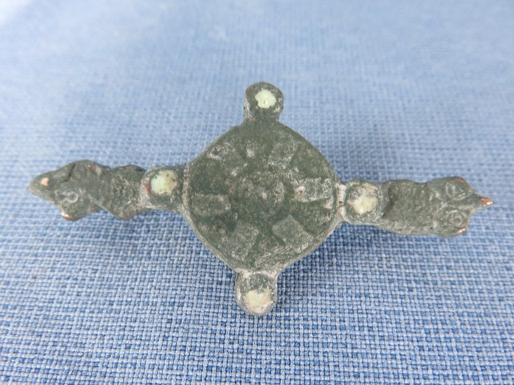 Romeinse rijk – fibula in brons - 3e eeuw - bodemvondst, Ophalen of Verzenden, Brons