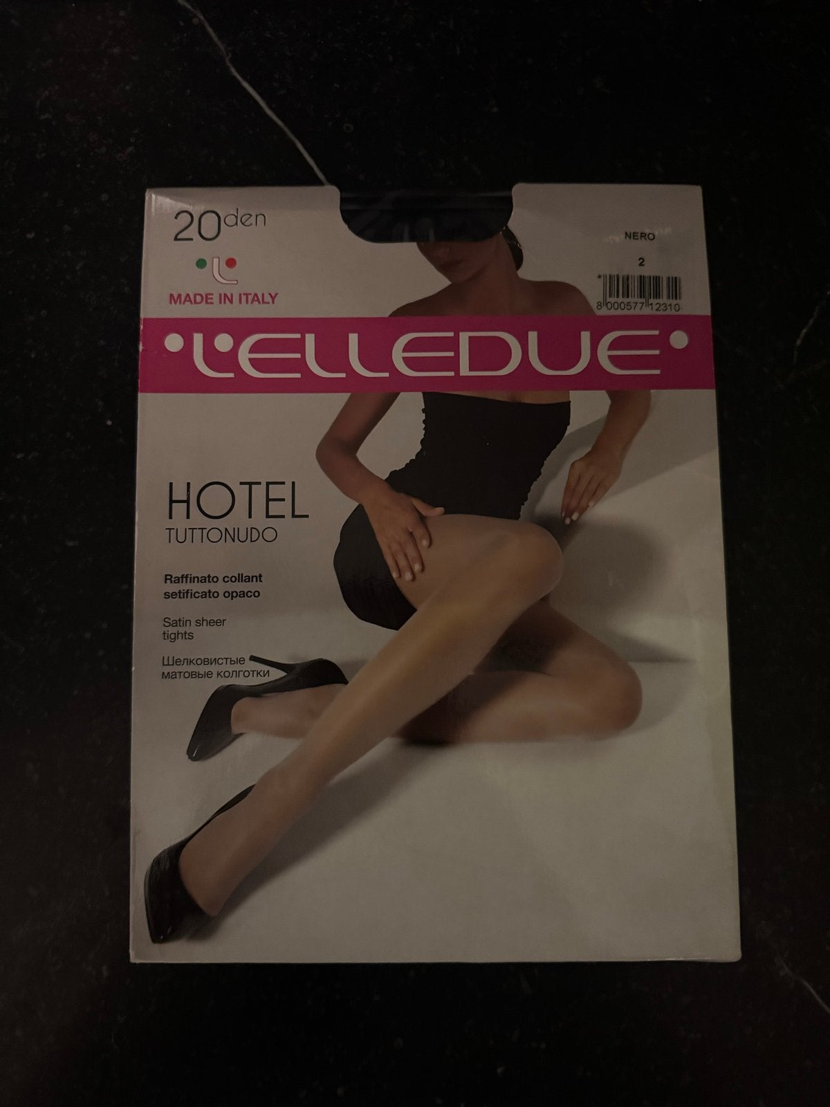 Nieuwe Italiaanse panty - L'ELLEDUE Hotel Tuttonudo 20 den, Zwart, Nieuw, Overige maten, Ophalen of Verzenden