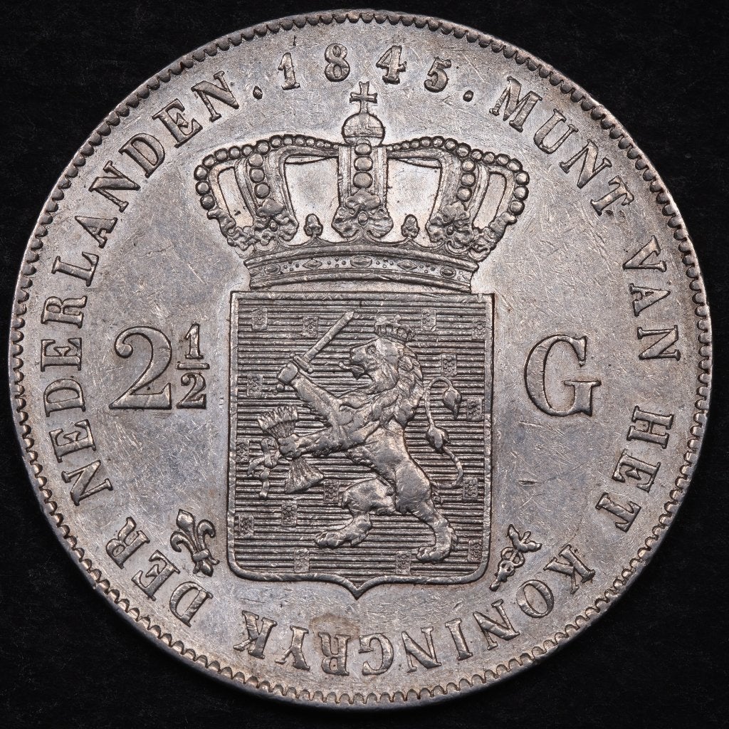 Rijksdaalder 1845a. Zfr/ Pr. (P), Zilver, Ophalen of Verzenden, Losse munt, 2½ gulden