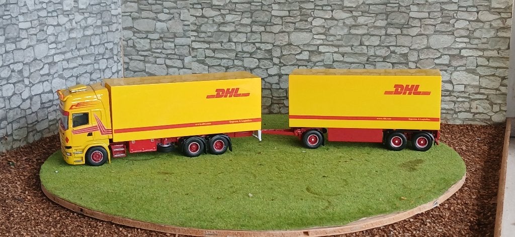 tekno scania r6 dhl, Hobby en Vrije tijd, Modelauto's | 1:50, Ophalen of Verzenden, Nieuw, Bus of Vrachtwagen, Tekno